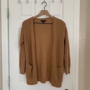 Forever21 Waffle Knit Camel Cardigan Sweater